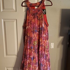 Mlle Gabrielle Pink and Orange Floral Mini Dress